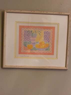 Vintage Still Life Framed Art Prints Set of 2 - Les Péches and Les Cerises